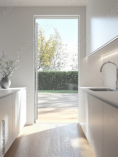 Obraz na płótnie minimal kitchen and modern white background w salonie
