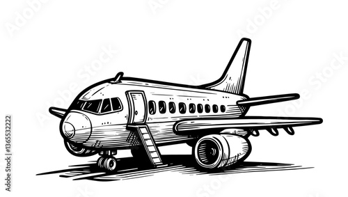 passenger airplane vector sketch