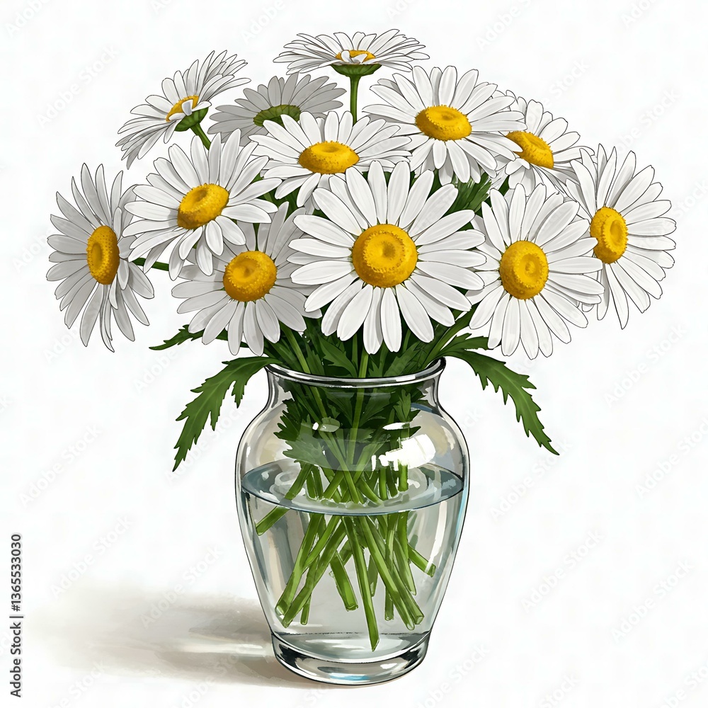Fototapeta premium there is a vase with a bunch of white flowers in it