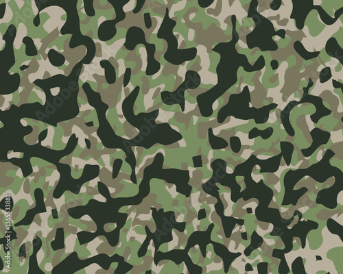 Seamless camouflage pattern. Close-up of military camouflage uniform surface. Seamless texture for printing on clothes, paper, fabric, military paint. Army background, vector pattern.