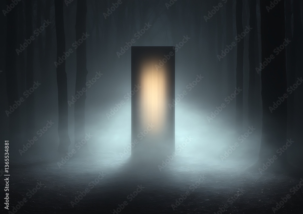 Glowing portal with dark forest, and mystery. Glowing portal with dark forest, and mystery.