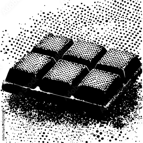chocolate bar piece halftone vector