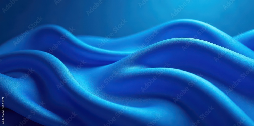 Obraz premium Deep blue silk waves, luxurious texture Abstract background , ripple, shiny