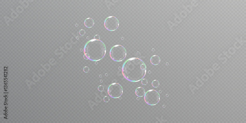 Realistic soap bubbles Flying. bubbles Flying.