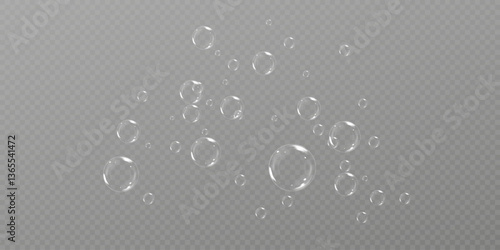 Realistic soap bubbles Flying. bubbles Flying.