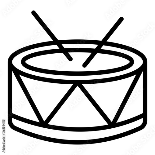 Drums Vector Line Icon Design