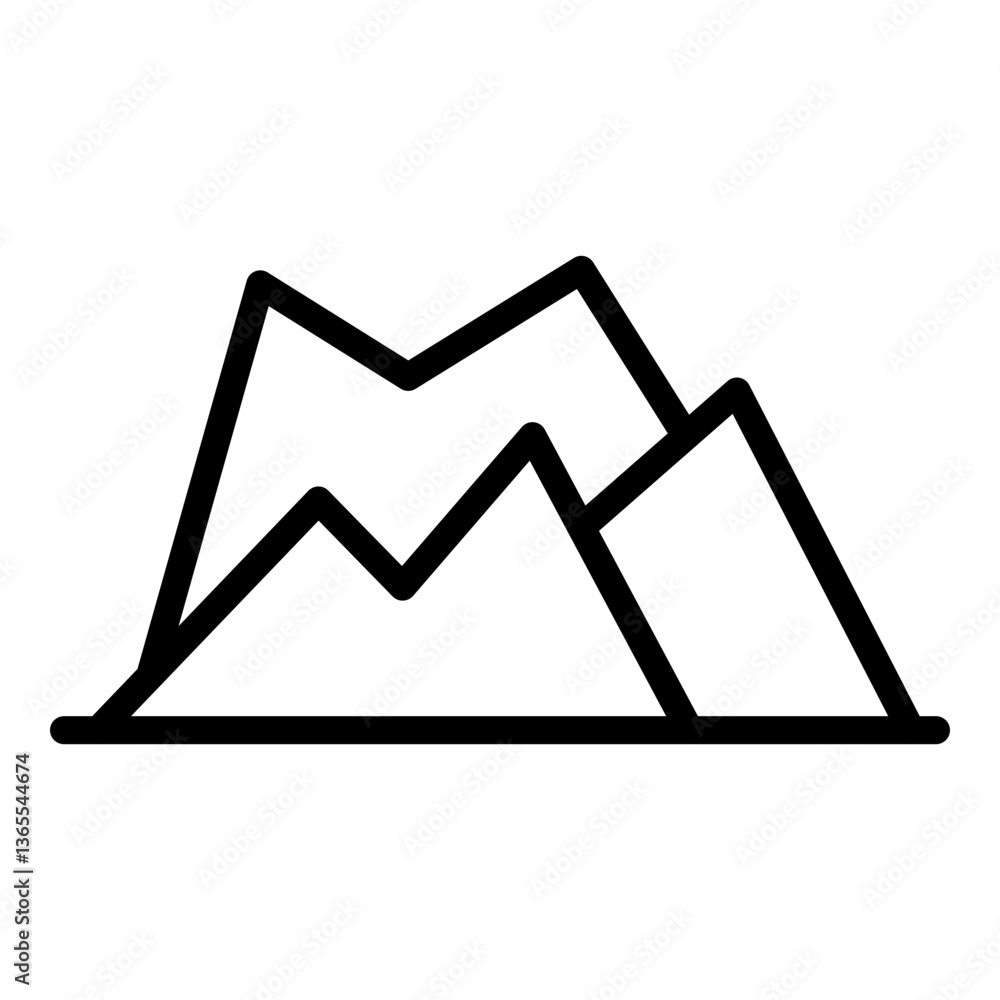 Mountain Vector Line Icon Design Mountain Vector Line Icon Design