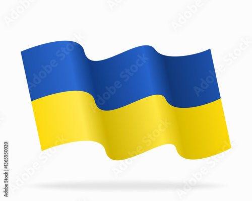 Ukrainian flag wavy background layout. Vector illustration.