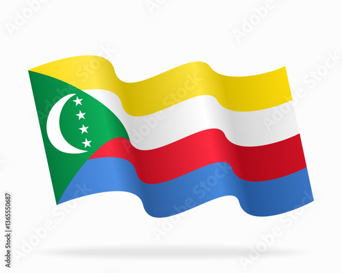 Free Download Comoros flag wavy background layout. Vector illustration. - GFXLoad