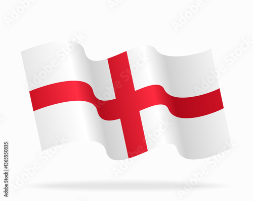 English flag wavy background layout. Vector illustration.