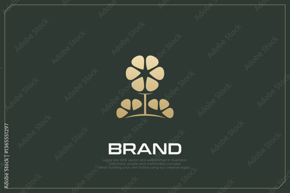 Fototapeta premium Nature Wellness Logo Gold