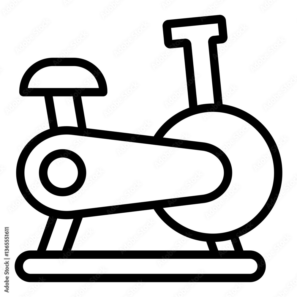 Exercise Bike Vector Line Icon Design Exercise Bike Vector Line Icon Design