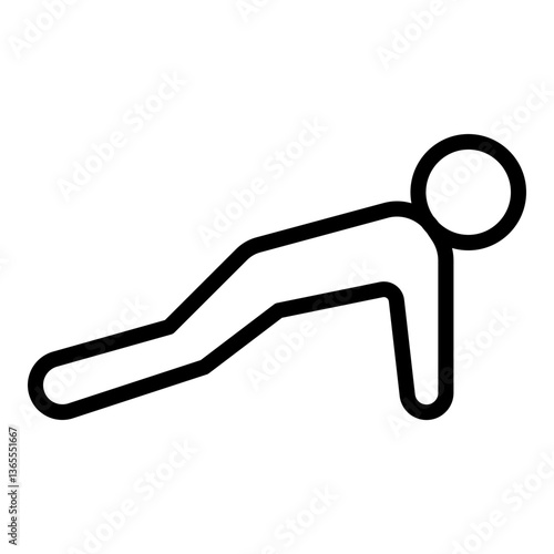 PushUp Pose Vector Line Icon Design