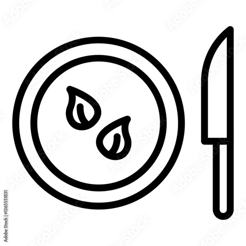 Vegan Food Vector Line Icon Design