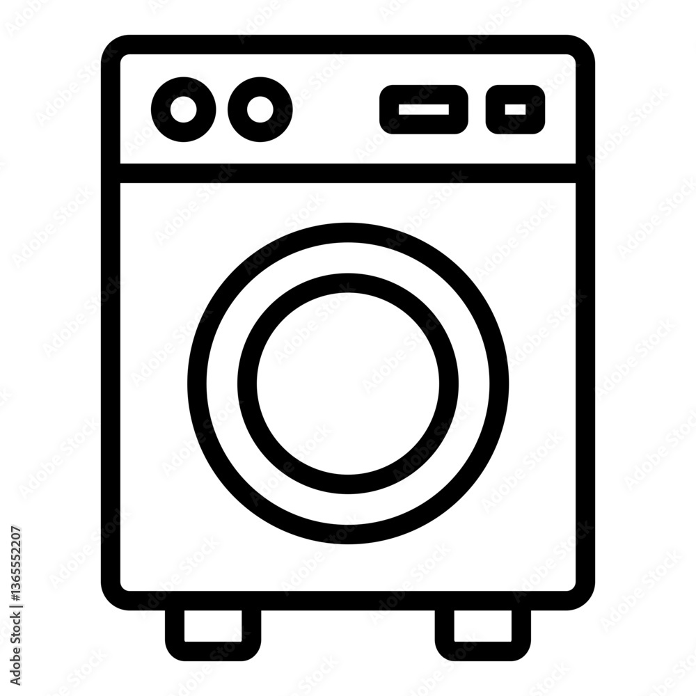 Washing Machine Vector Line Icon Design Washing Machine Vector Line Icon Design