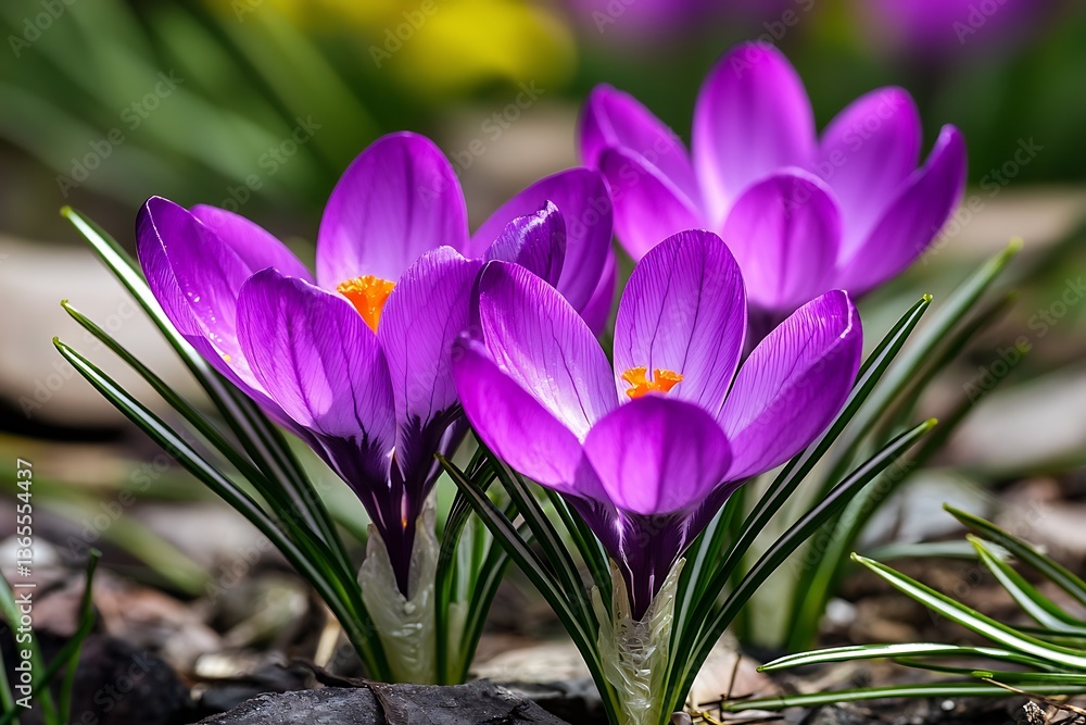 Spring Crocuses in Garden (1) Spring Crocuses in Garden (1)