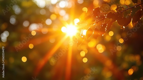 Wallpaper Mural Sun rays shining through autumn leaves. Torontodigital.ca