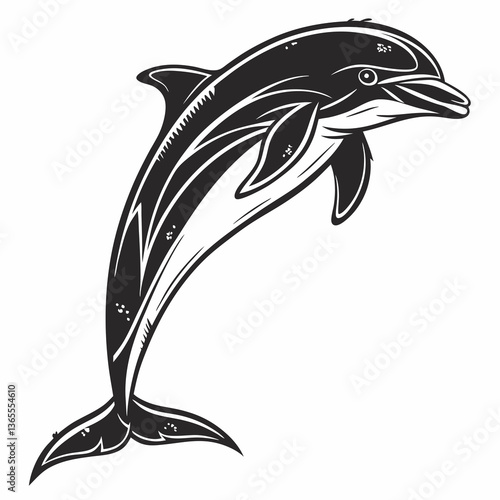 bottlenose dolphin silhouette black vector