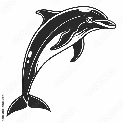 bottlenose dolphin silhouette black vector