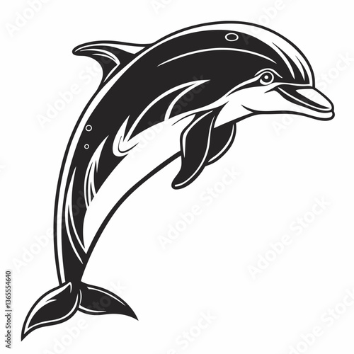 bottlenose dolphin silhouette black vector