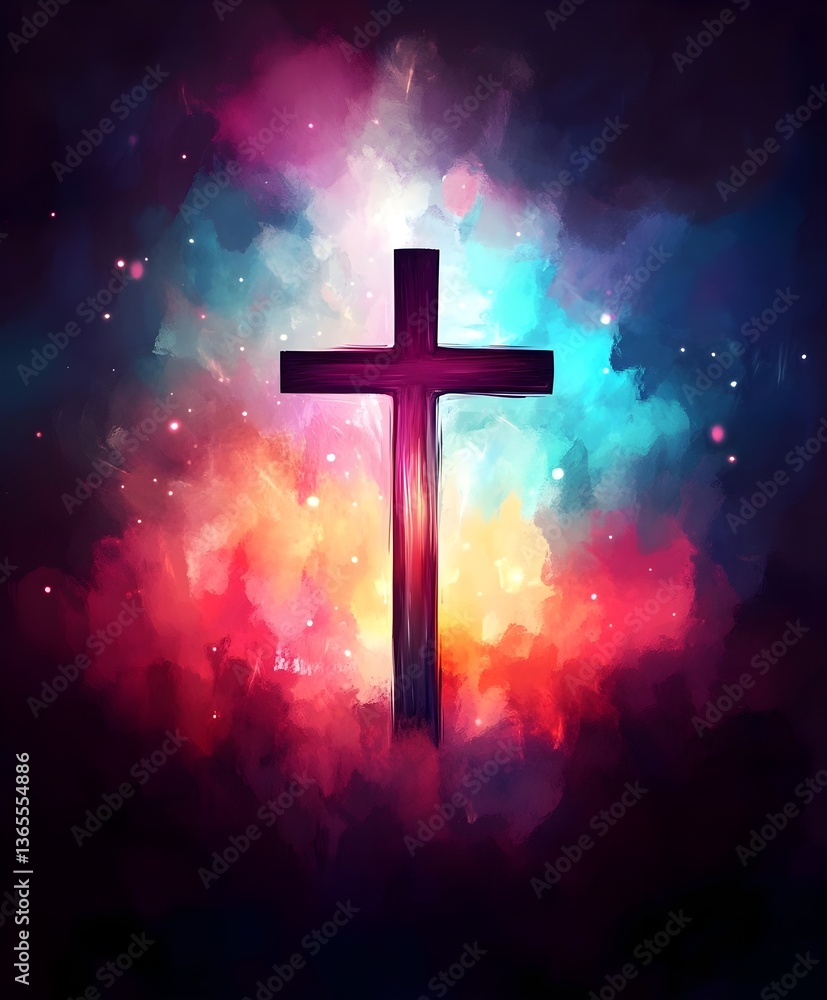 A cross from which light emanates A cross from which light emanates