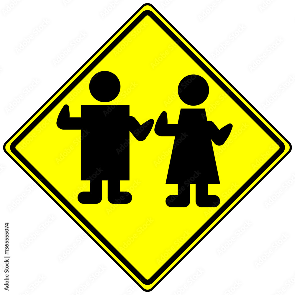 Caution Children traffic sign in Indonesia Caution Children traffic sign in Indonesia