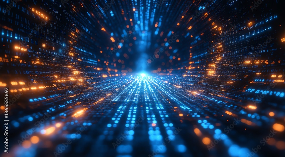 Abstract Data Stream Visualizing Information Flowing Through a Digital Tunnel Abstract Data Stream Visualizing Information Flowing Through a Digital Tunnel