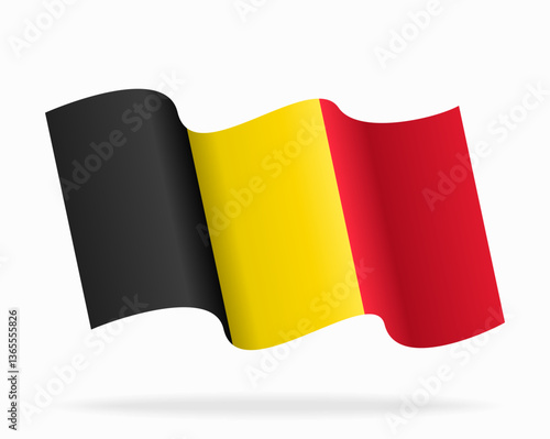 Belgian flag wavy background layout. Vector illustration.
