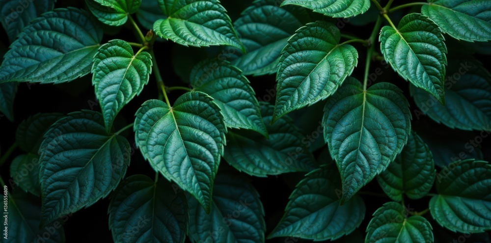 Dark foliage with intricate leaf patterns, foliage, mysterious Dark foliage with intricate leaf patterns, foliage, mysterious