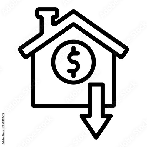 Down Payment Vector Line Icon Design