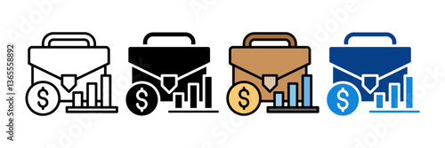 Investment Portfolio Icon Set Multiple Style Collection
