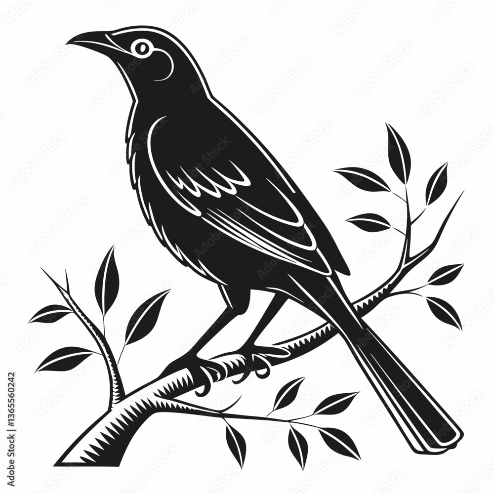 Bowerbird black silhouette icon vector Bowerbird black silhouette icon vector