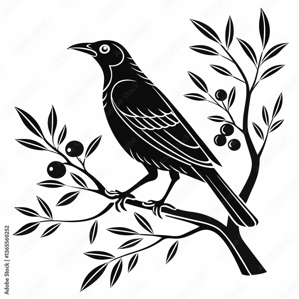 Bowerbird black silhouette icon vector Bowerbird black silhouette icon vector