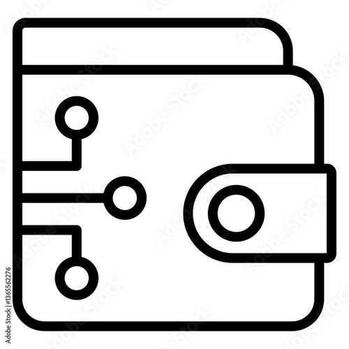Digital Wallet Vector Line Icon Design