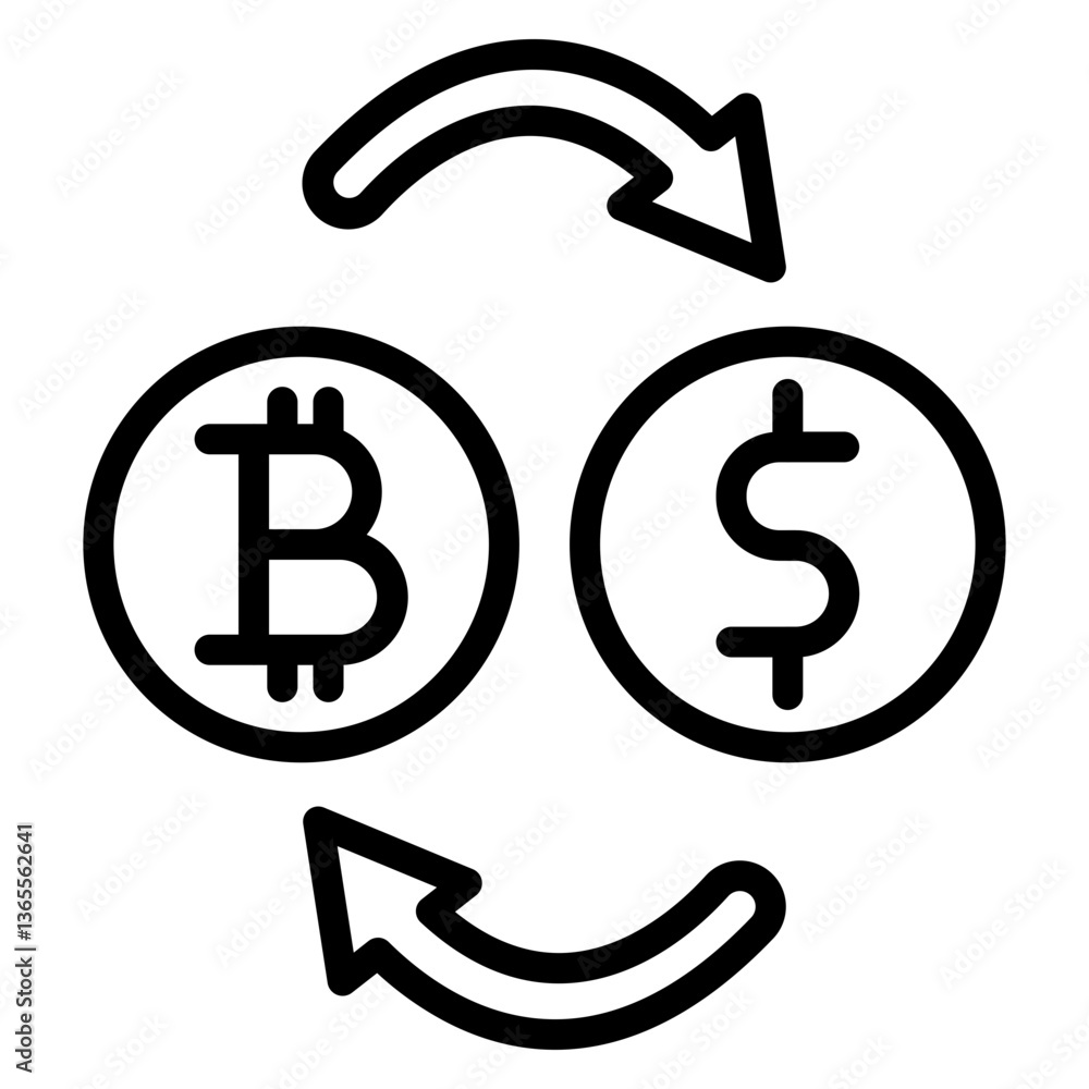 Exchange Rate Vector Line Icon Design Exchange Rate Vector Line Icon Design