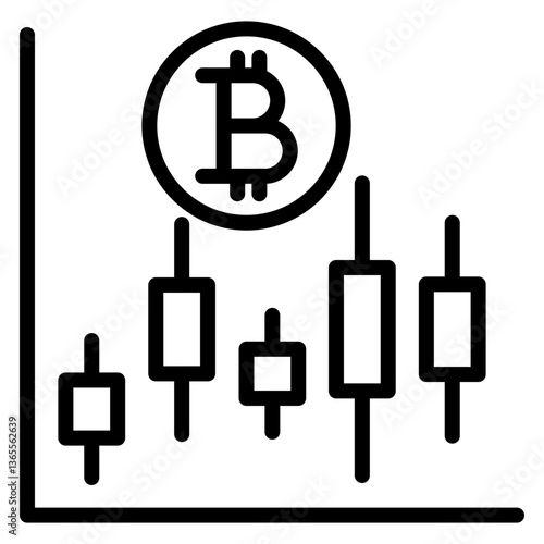 Crypto Trading Vector Line Icon Design
