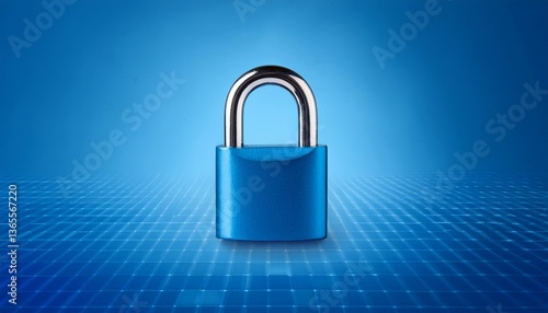 Wallpaper Mural vibrant blue padlock on soft blue background symbolizing security and protection in modern digital age Torontodigital.ca