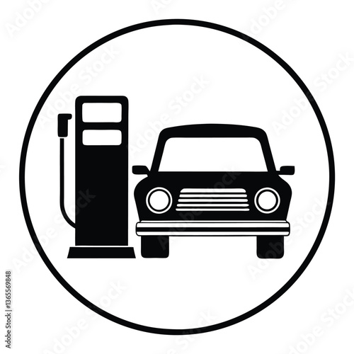 Gas Pump Icon Black Silhouette Fuel Symbol
