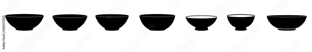 Minimalist Tea Cups: A collection of sleek, black teacups stand in a row, each with a unique profile and elegant design, capturing the essence of minimalism and the art of tea. Minimalist Tea Cups: A collection of sleek, black teacups stand in a row, each with a unique profile and elegant design, capturing the essence of minimalism and the art of tea.