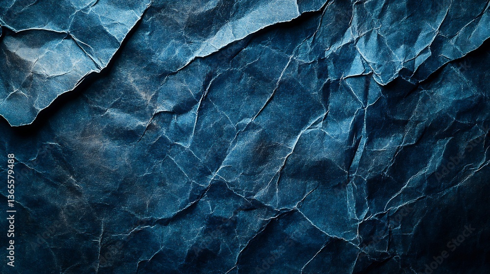 Fototapeta premium Deep Blue Abstract Texture Dramatic Light Moody Background. AI Generated