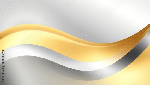 Elegant Gold and Silver Gradient Wave Background