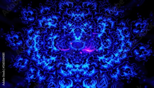 Mesmerizing Fractal Art Deep Blue & Purple Infinite Pattern