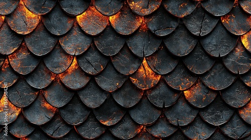 Detailed Dragon Scale Armor Texture with Thick Design Elements