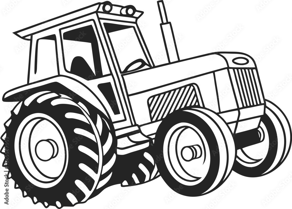 Fototapeta premium Rural Farming Equipment Outline