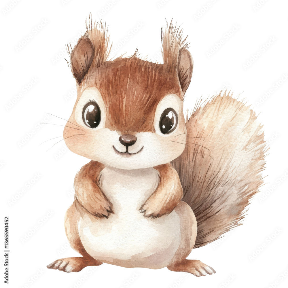 Obraz premium A cute squirrel posing on transparent background.