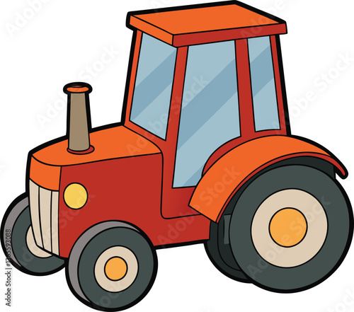 Country Farm Tractor Vector