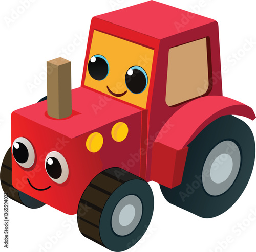 Classic Farming Tractor Vector