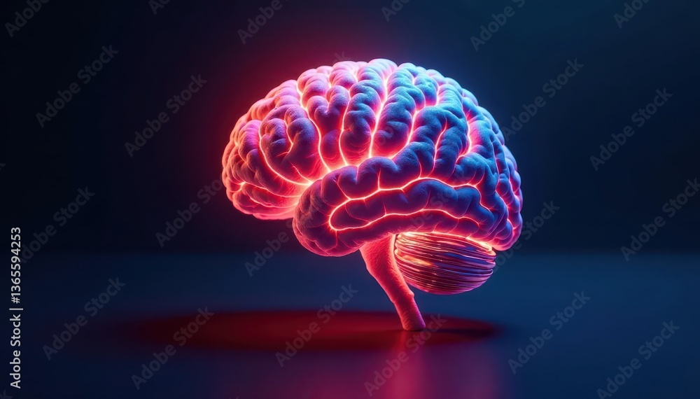 Illuminated brain inside a glowing bulb, vibrant colors , solution, spark Illuminated brain inside a glowing bulb, vibrant colors , solution, spark