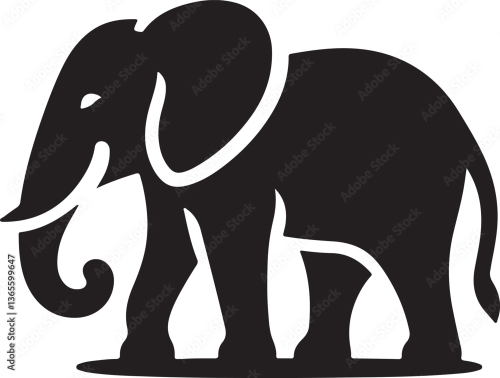 Fototapeta premium elephant silhouette vector