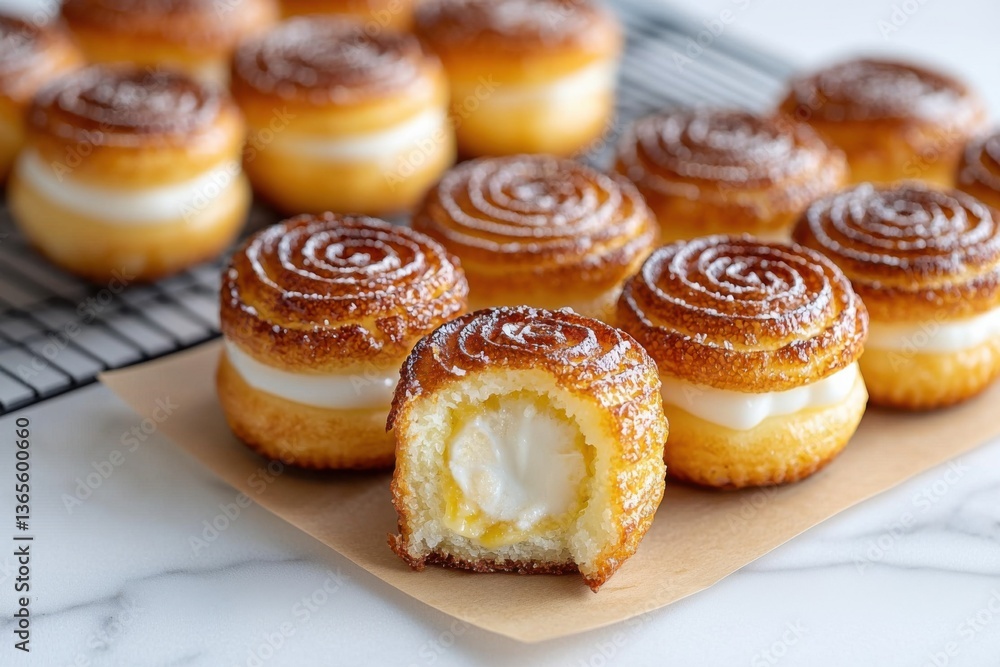 Delicious custard-filled taiyaki treats bakery dessert photography cozy kitchen close-up culinary delight Delicious custard-filled taiyaki treats bakery dessert photography cozy kitchen close-up culinary delight